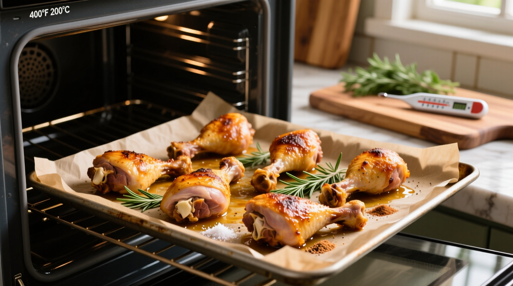 how long to cook chicken legs in oven