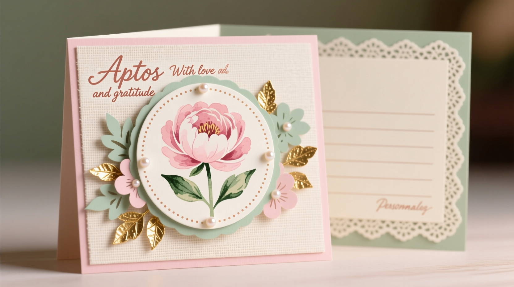 Handmade greeting card created with Michaels paper and embellishments