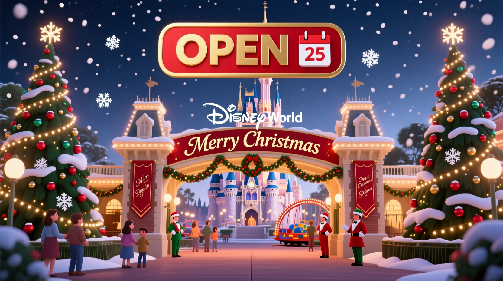 is disney world florida open christmas day