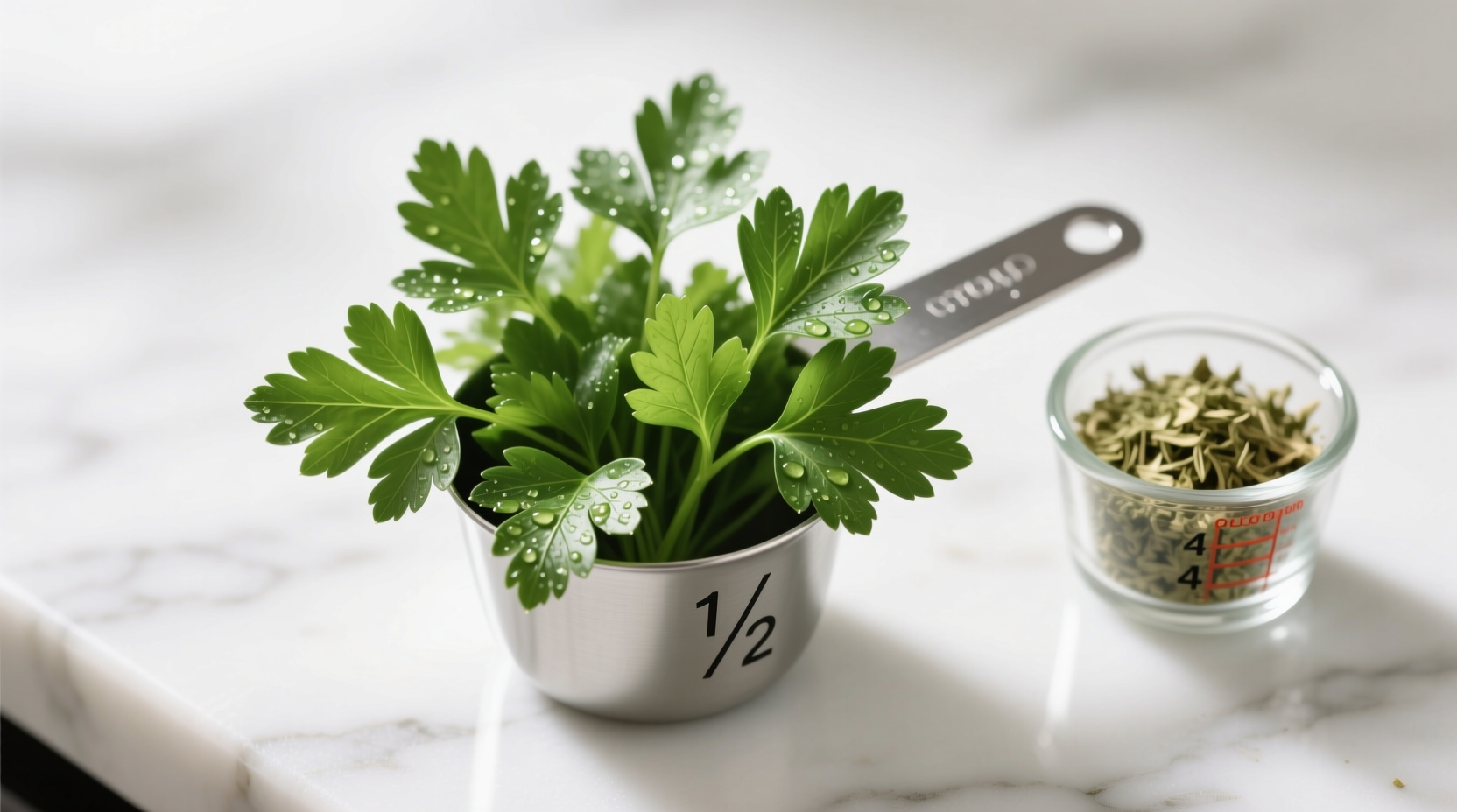 1 2 cup fresh parsley to dried the exact conversion ratio