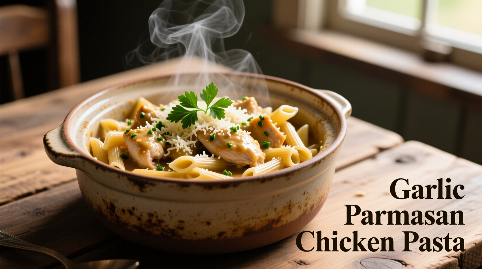 crockpot garlic parmesan chicken pasta