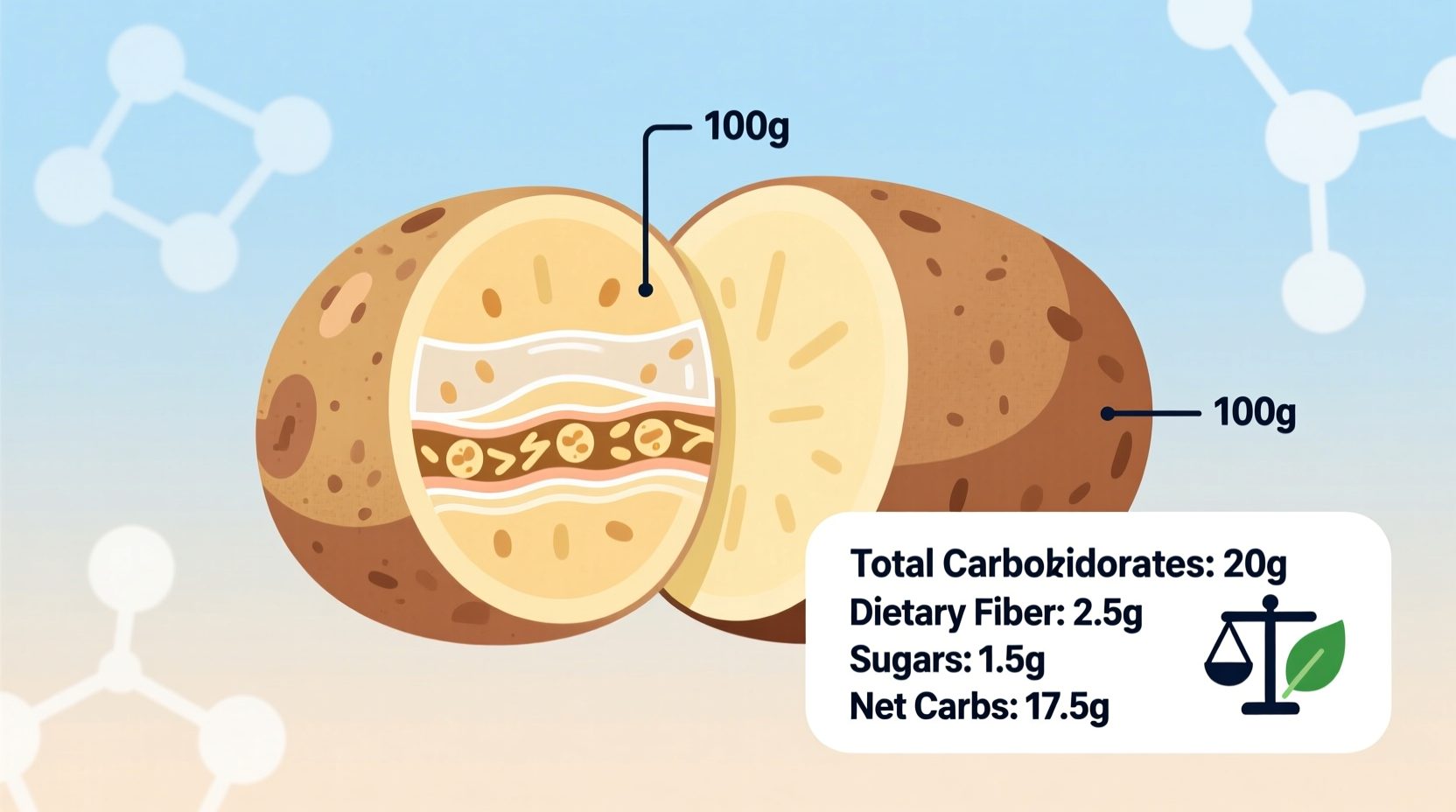 how many carbs in a small potato