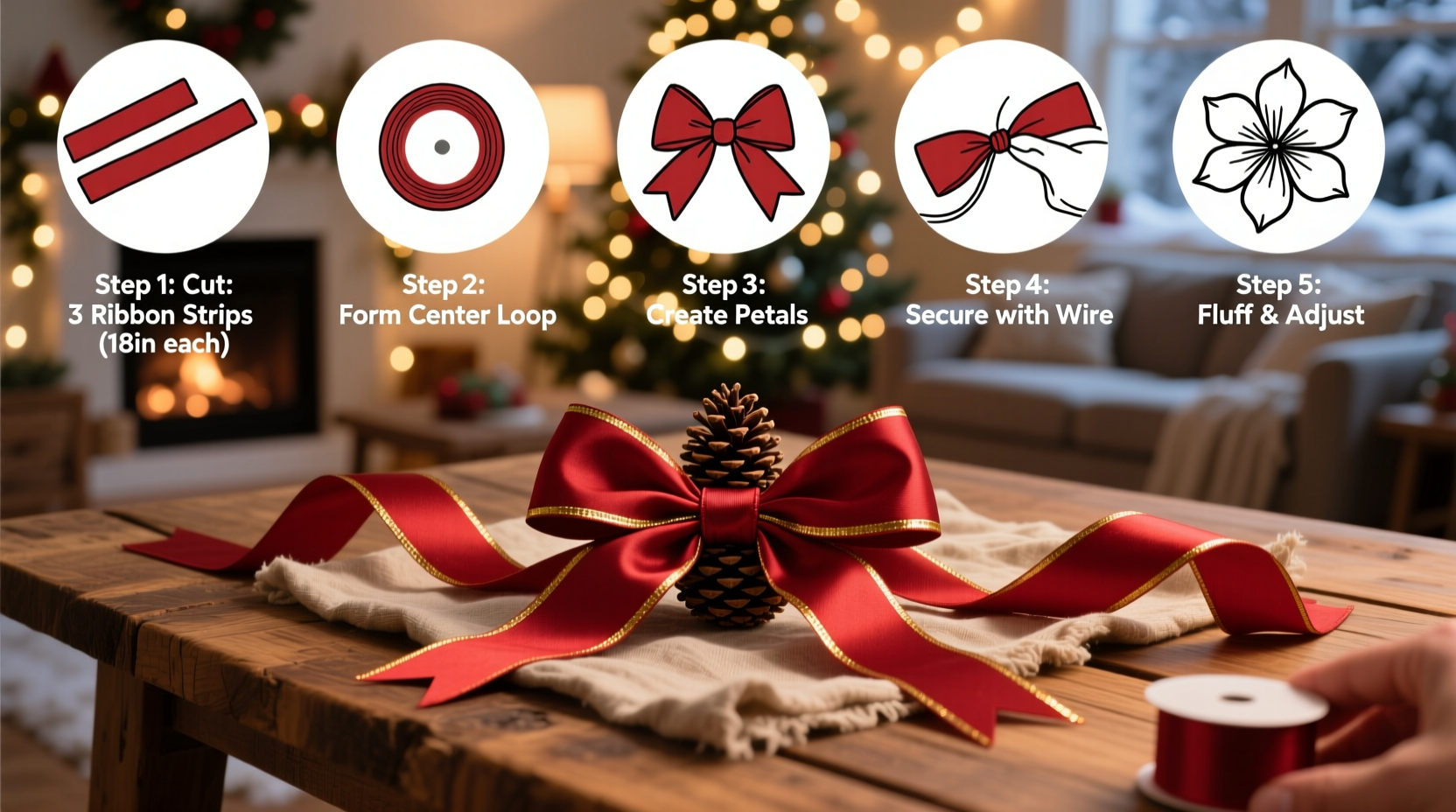 how to make christmas bow