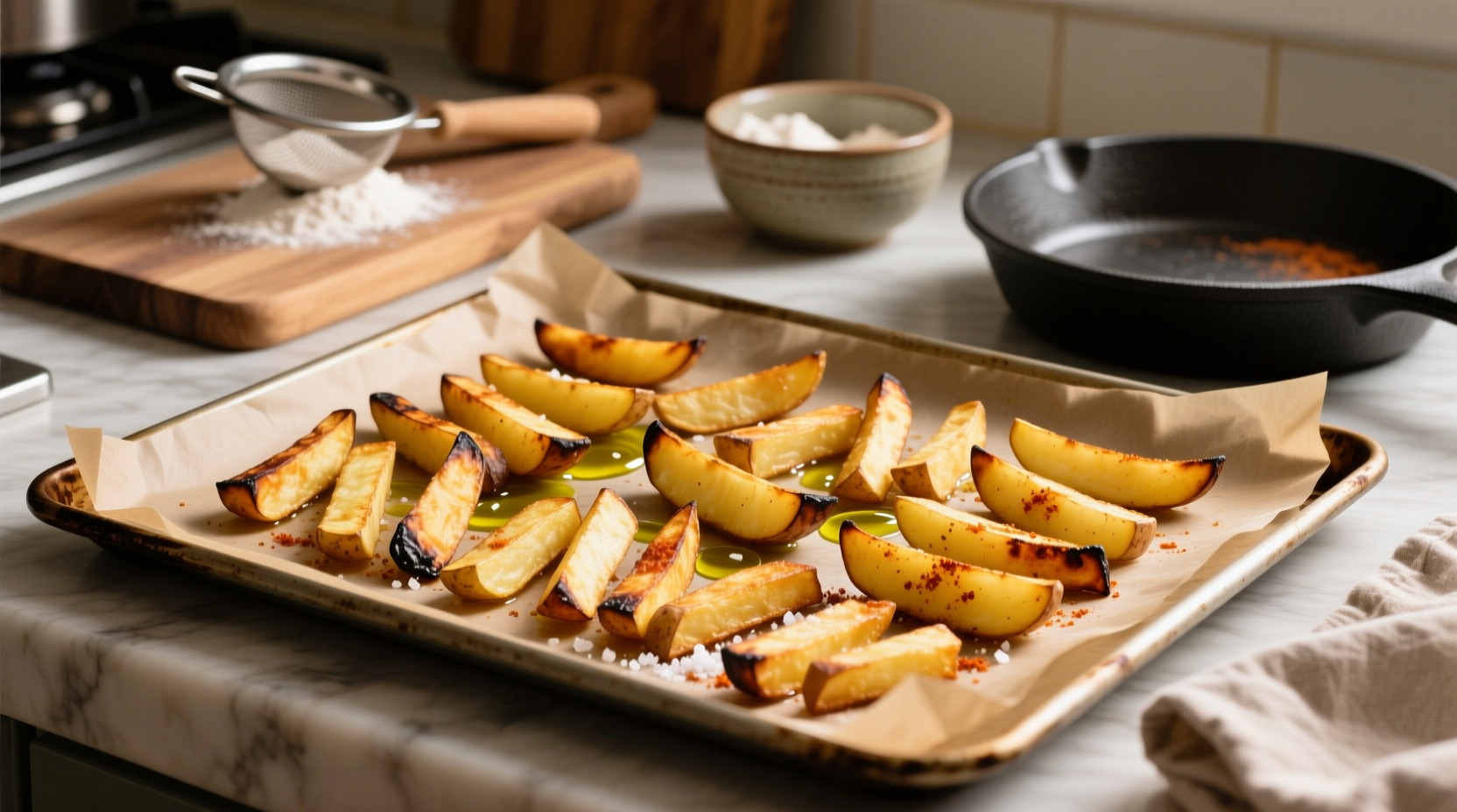 homemade potato fries in oven