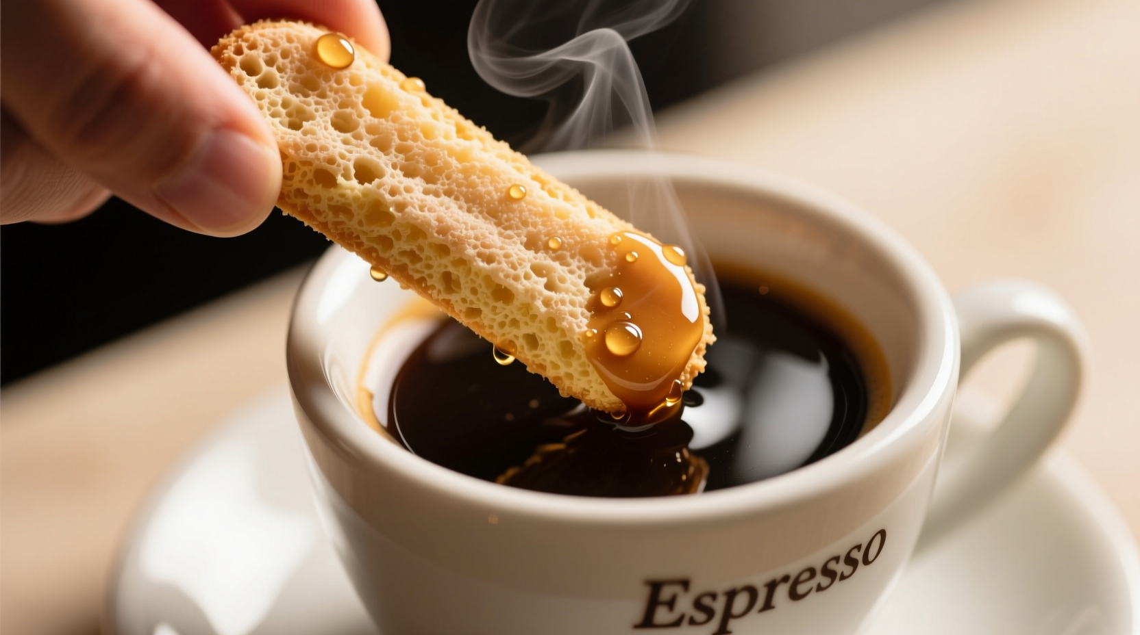 Proper technique for dipping ladyfingers in espresso