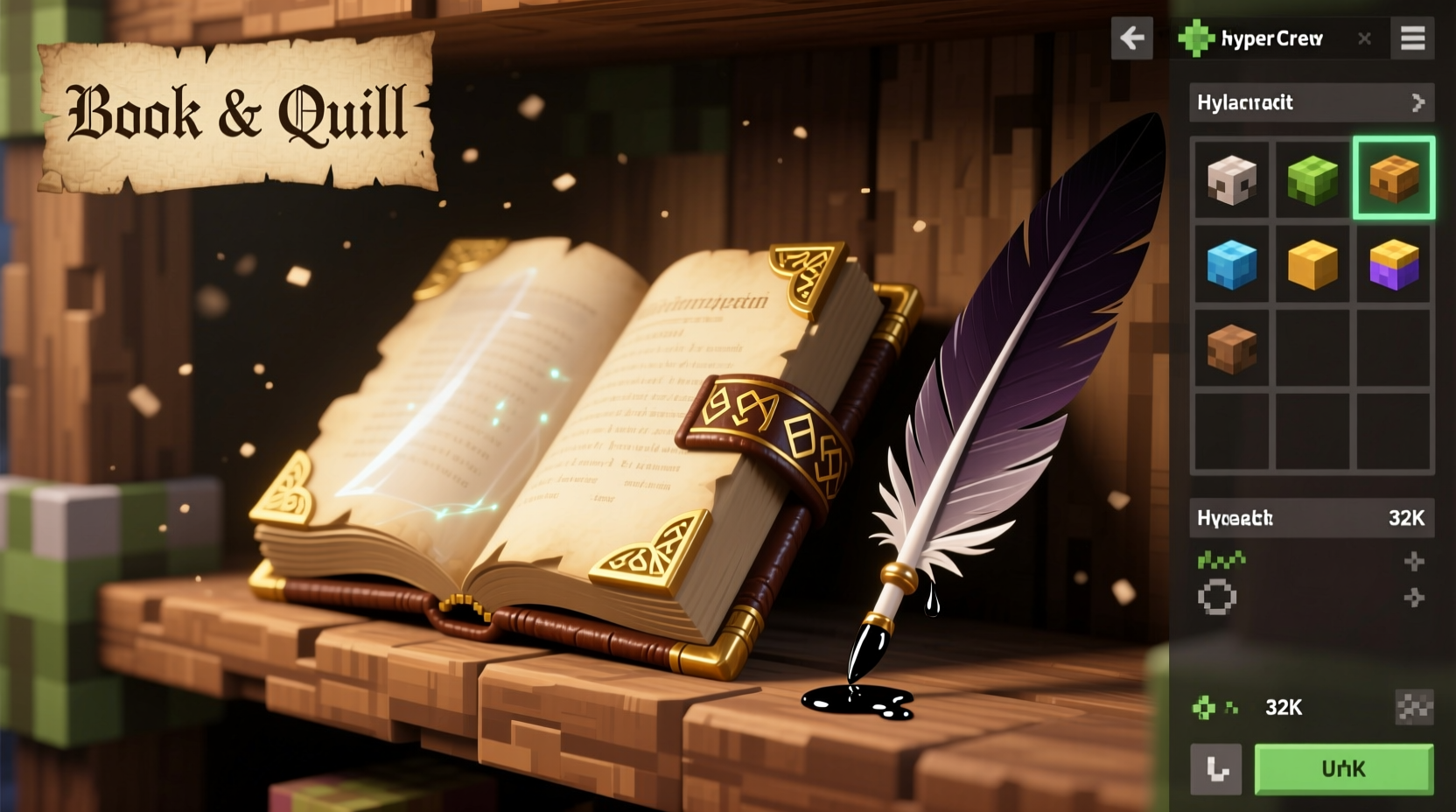 Book and quill item displayed in Minecraft inventory interface