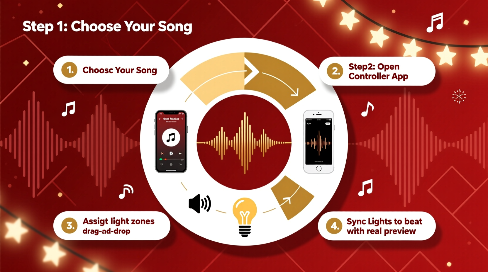 how to synchronize christmas lights with music