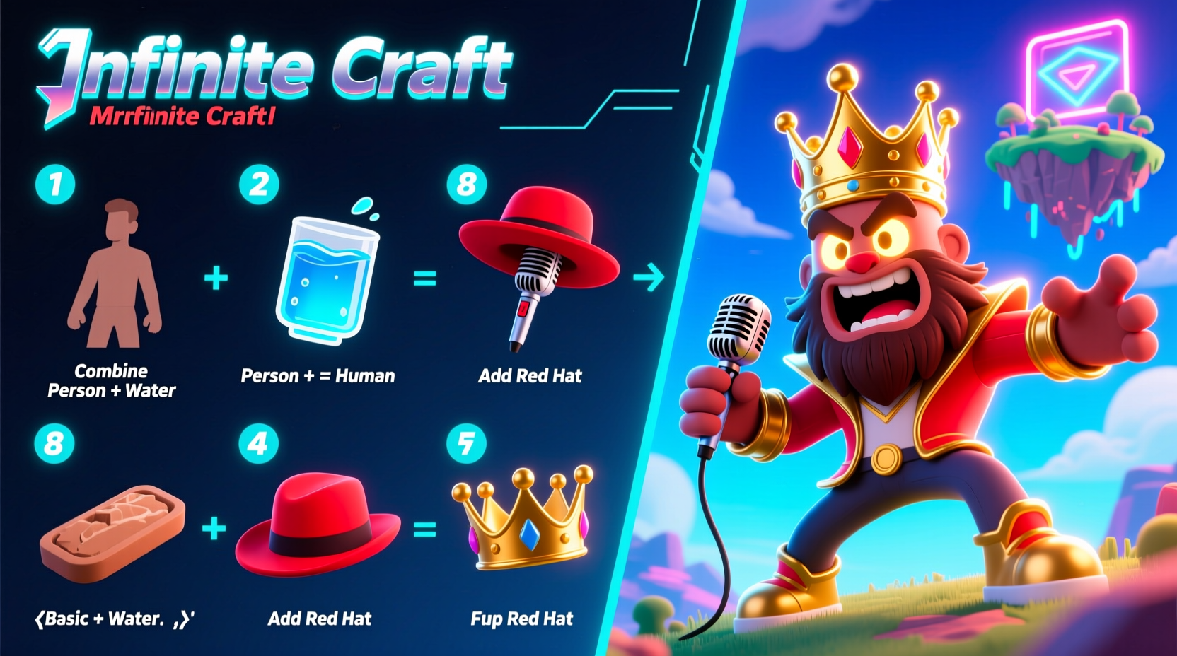 Step-by-step visual guide to creating MrBeast in Infinite Craft