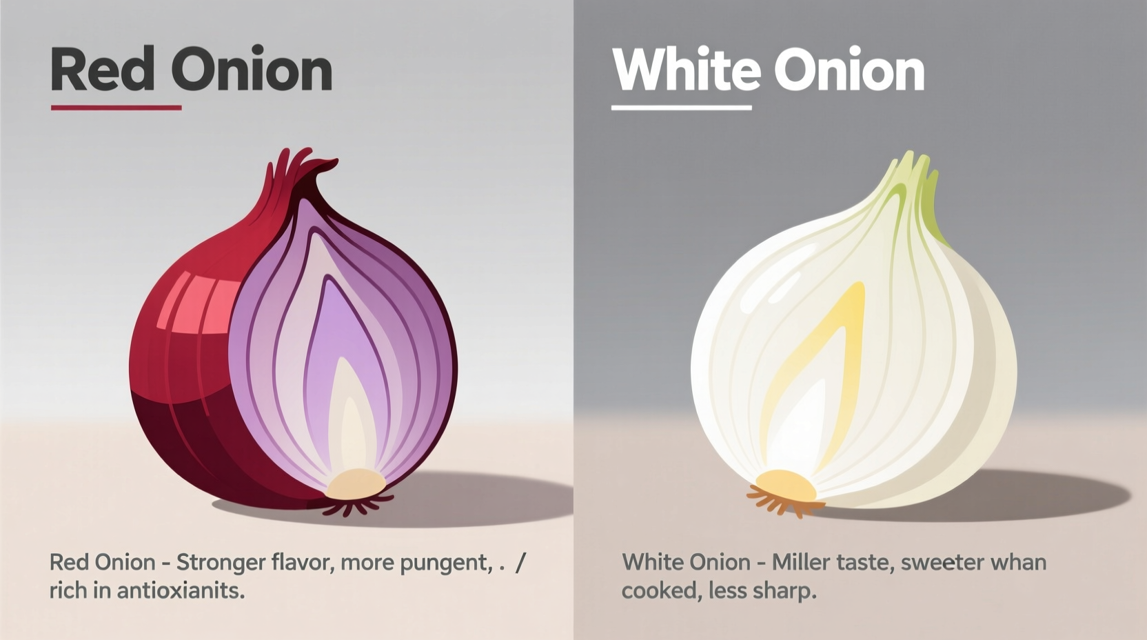 difference between red and white onion