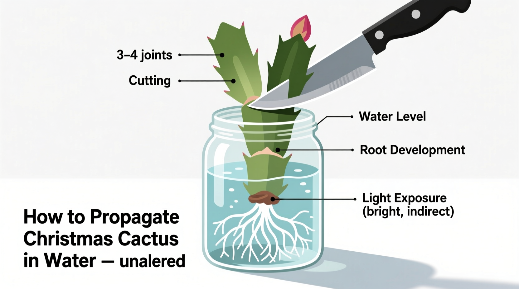 how to propagate christmas cactus in water