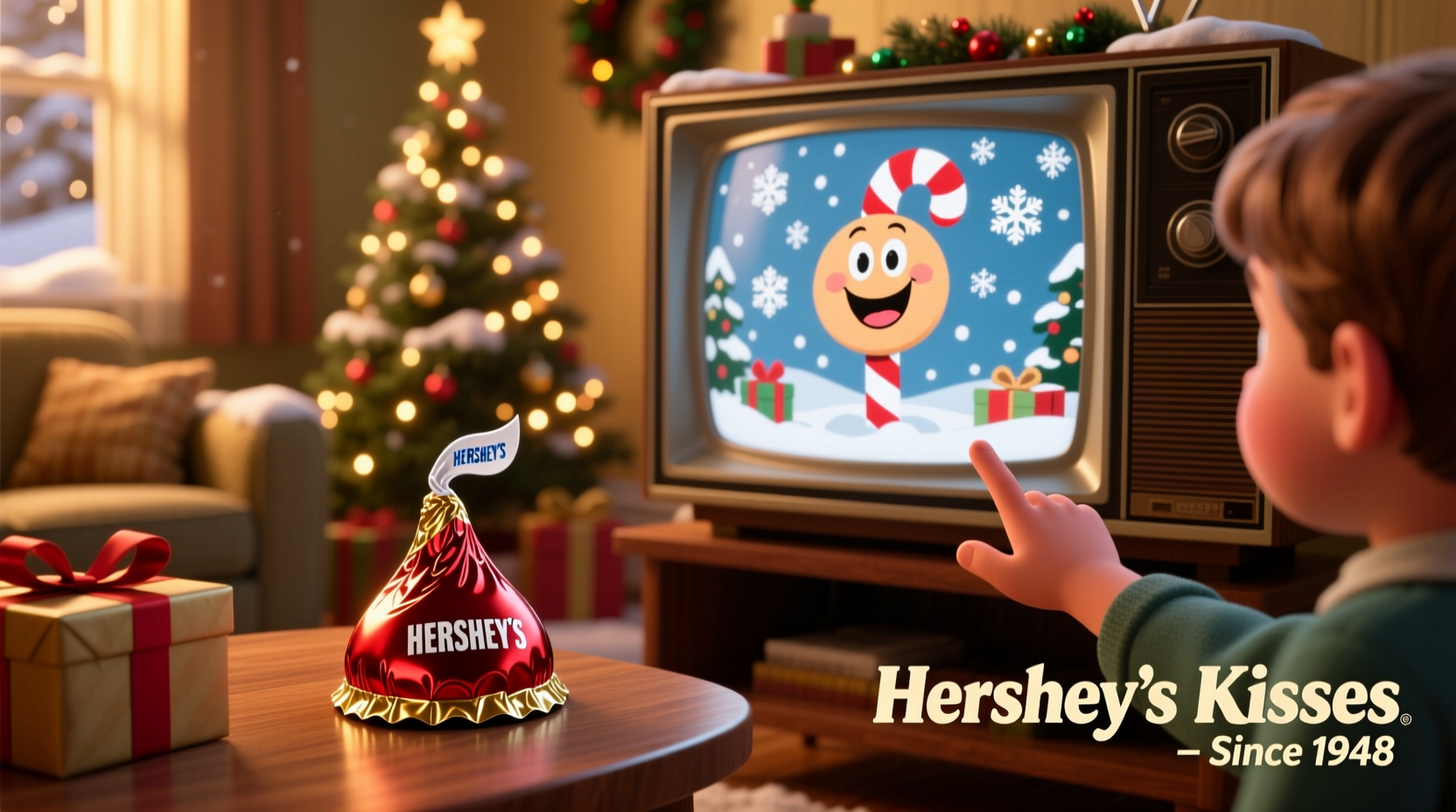 how old is the christmas hershey kiss commercial