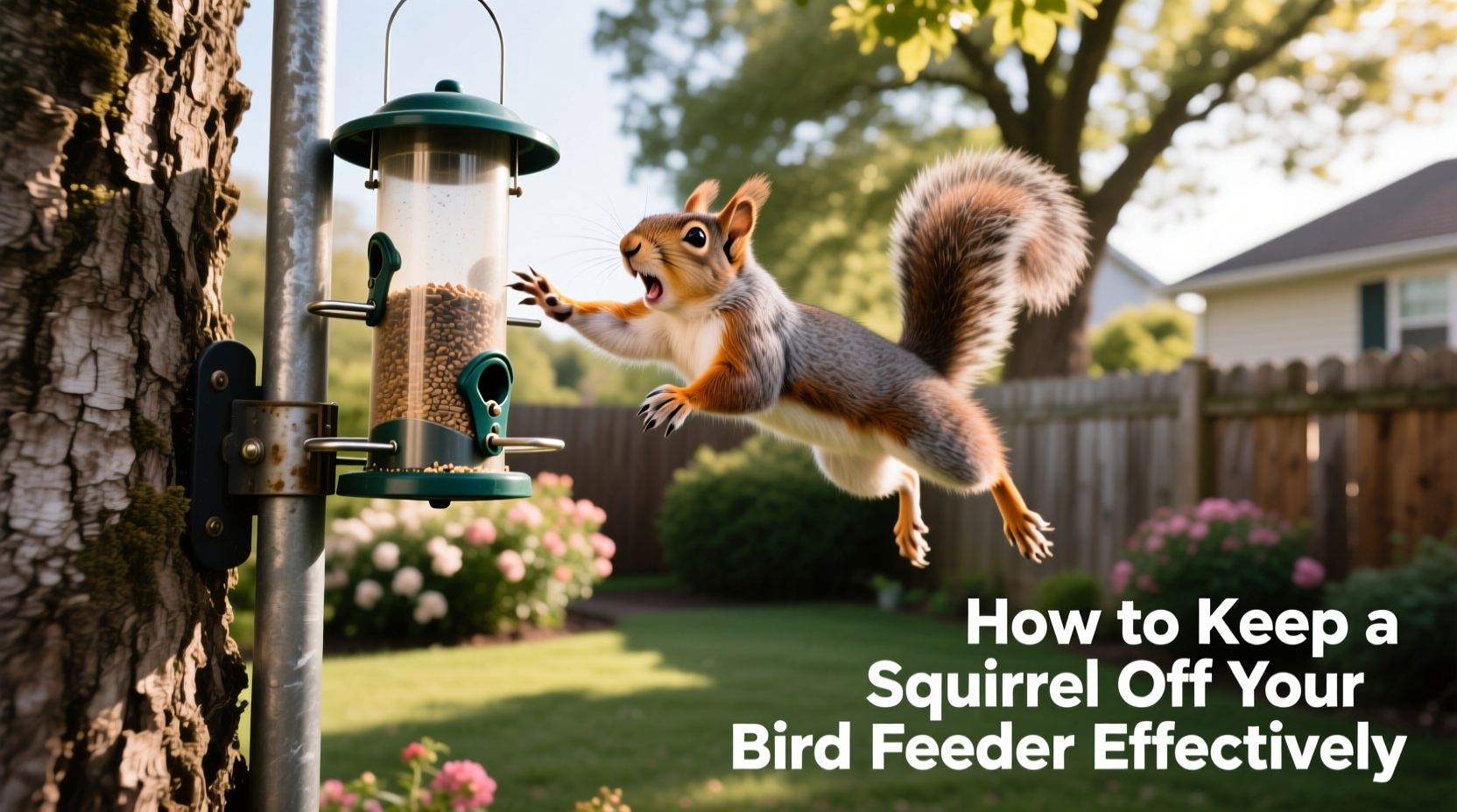 how to keep a squirrel off your bird feeder
