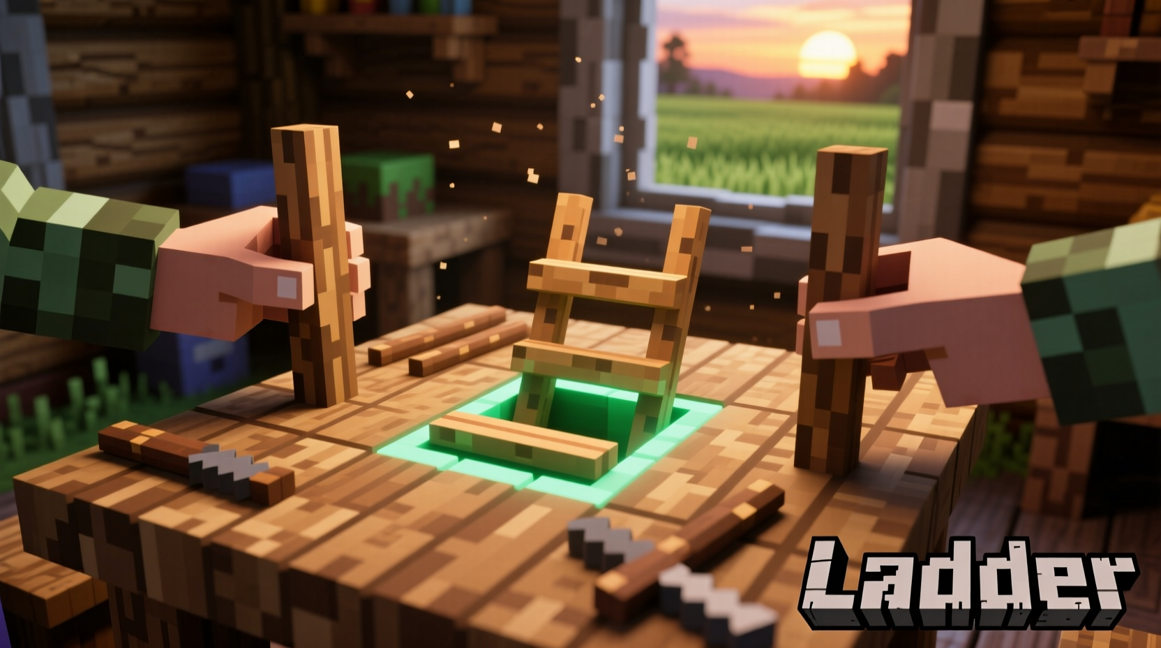 how do you craft a ladder in minecraft