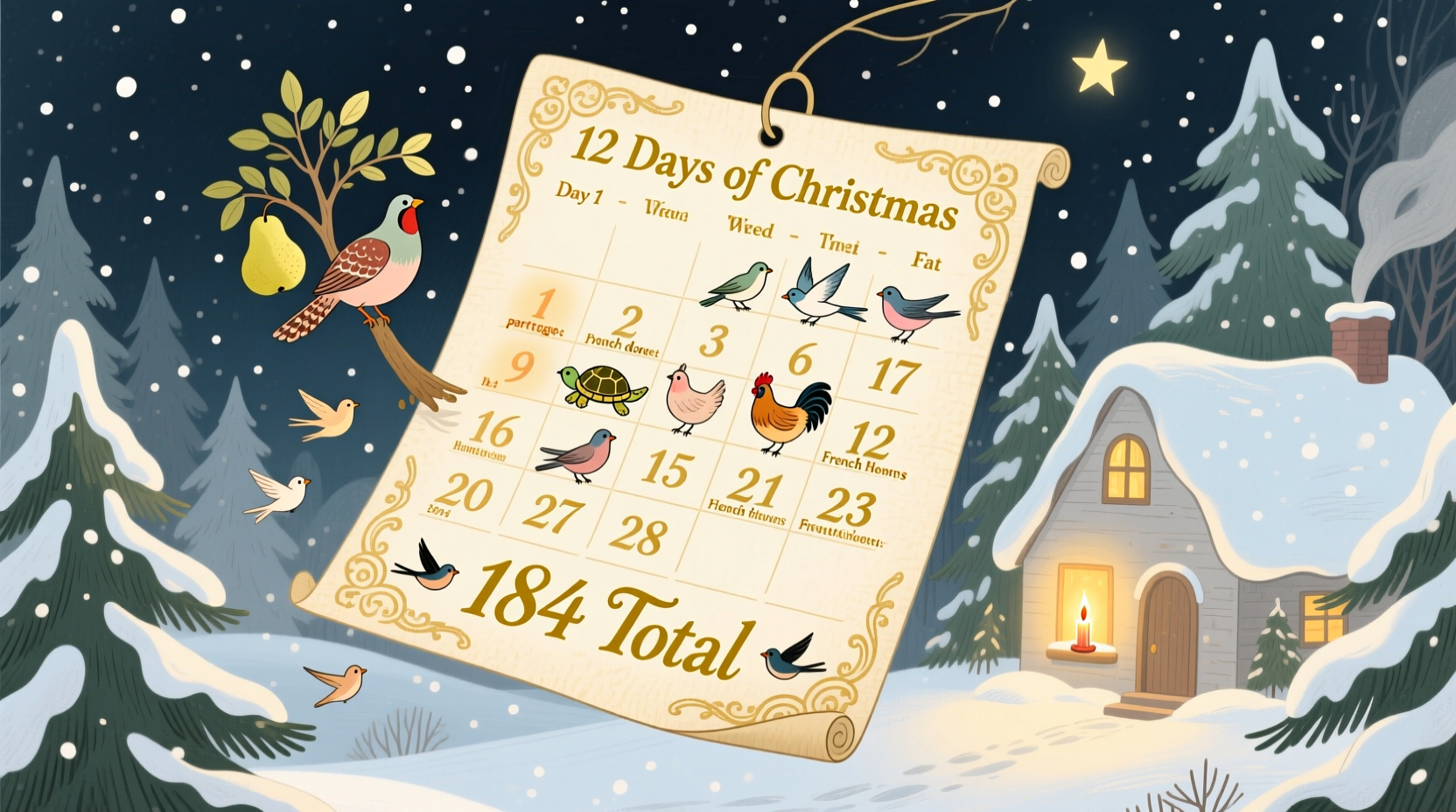 how many birds are in the 12 days of christmas