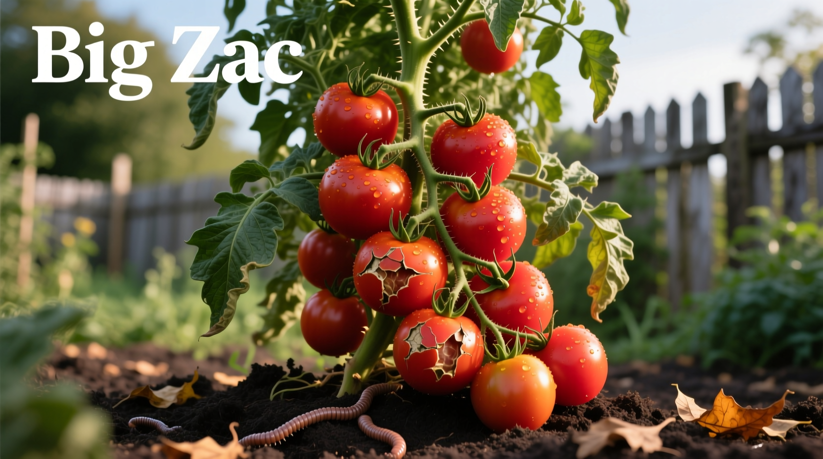 Big Zac tomato plant with mature fruit