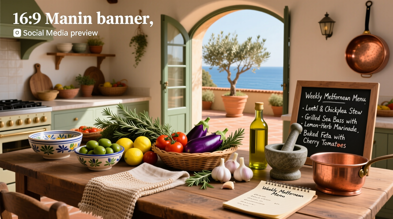 Mediterranean grocery list and meal plan template