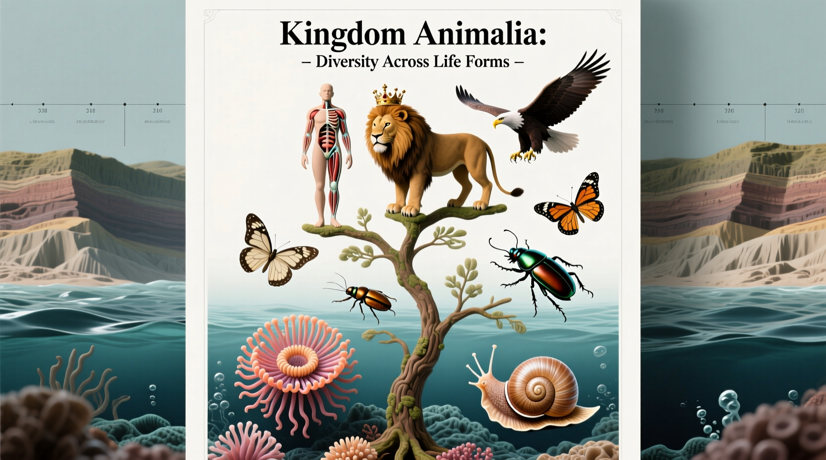 which kingdom includes sea anemones snails humans insects and birds