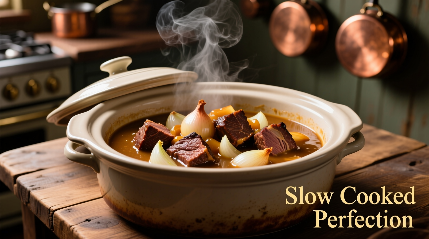 Slow cooker roast beef with onion gravy