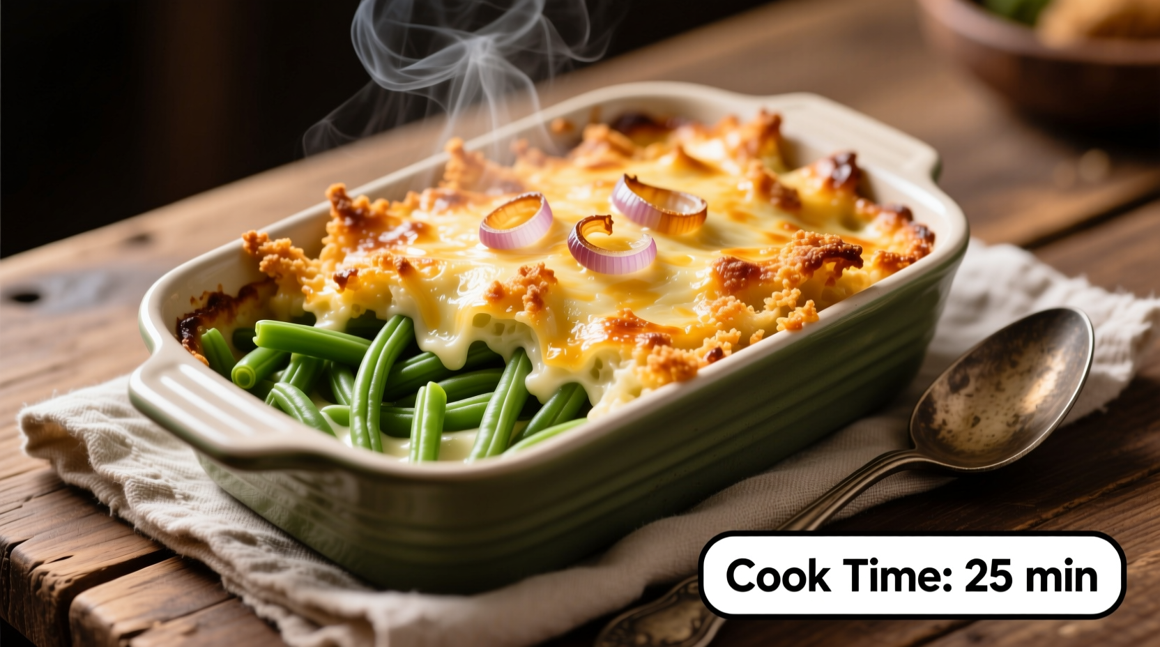 Green Bean Casserole Cooking Time: 40-45 Minutes at 350°F