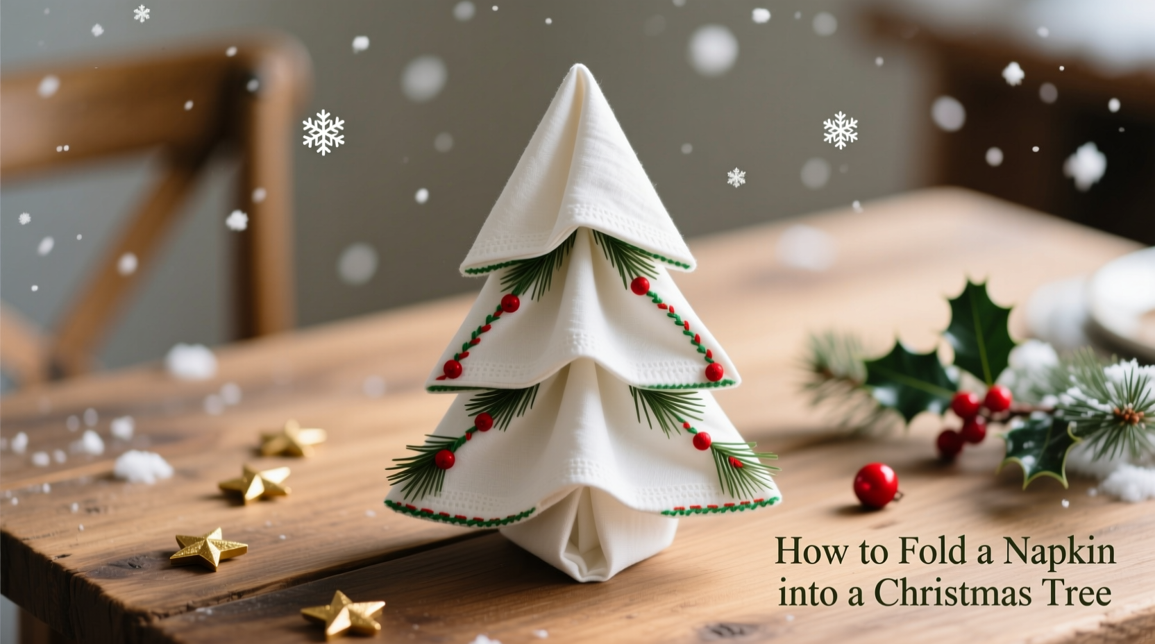 how to fold a napkin christmas tree