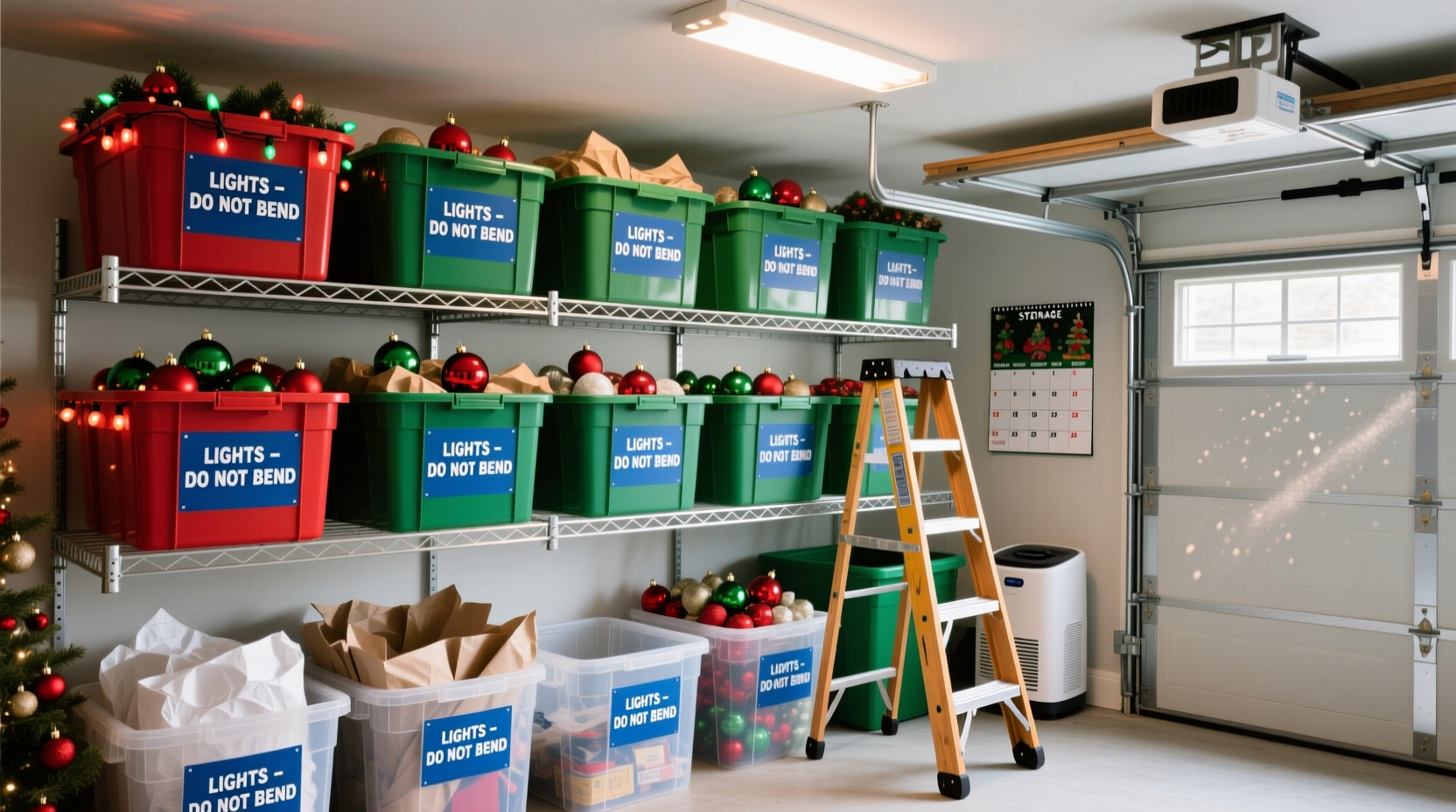 how to store christmas decorations in garage