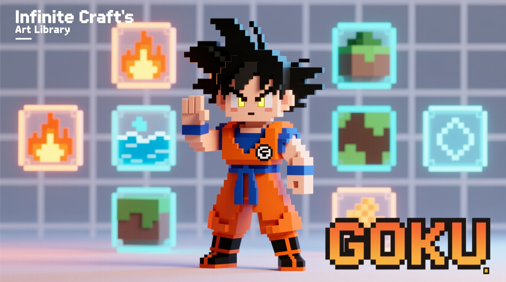 Goku character displayed in Infinite Craft element library