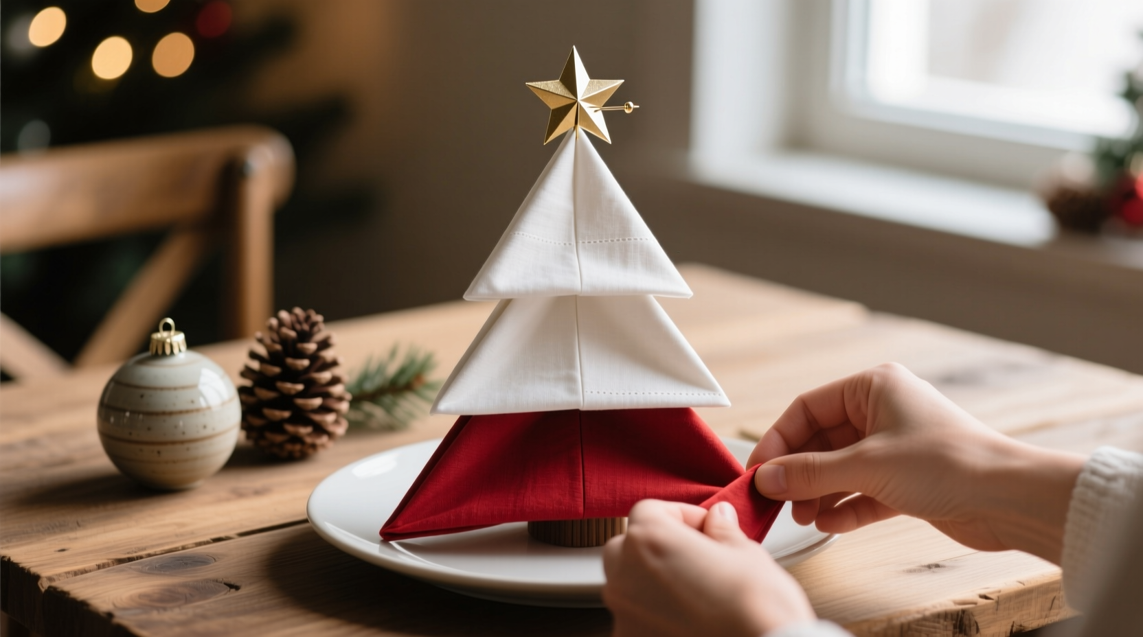 how do you fold a napkin like a christmas tree