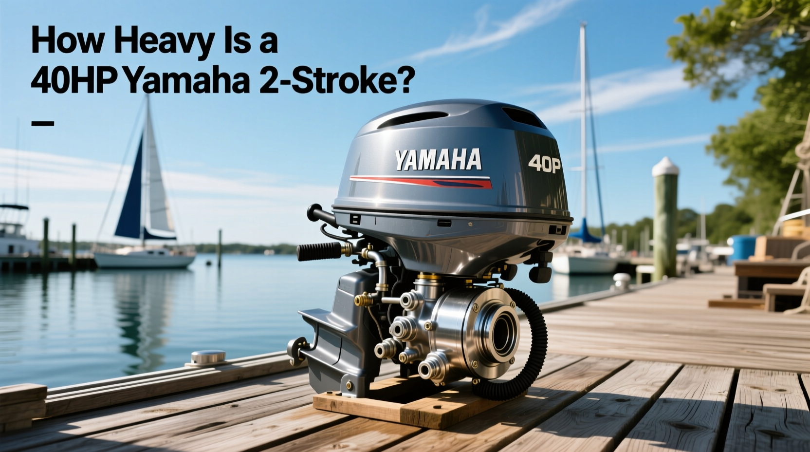 Yamaha 40 hp 2-stroke outboard engine mounted on boat