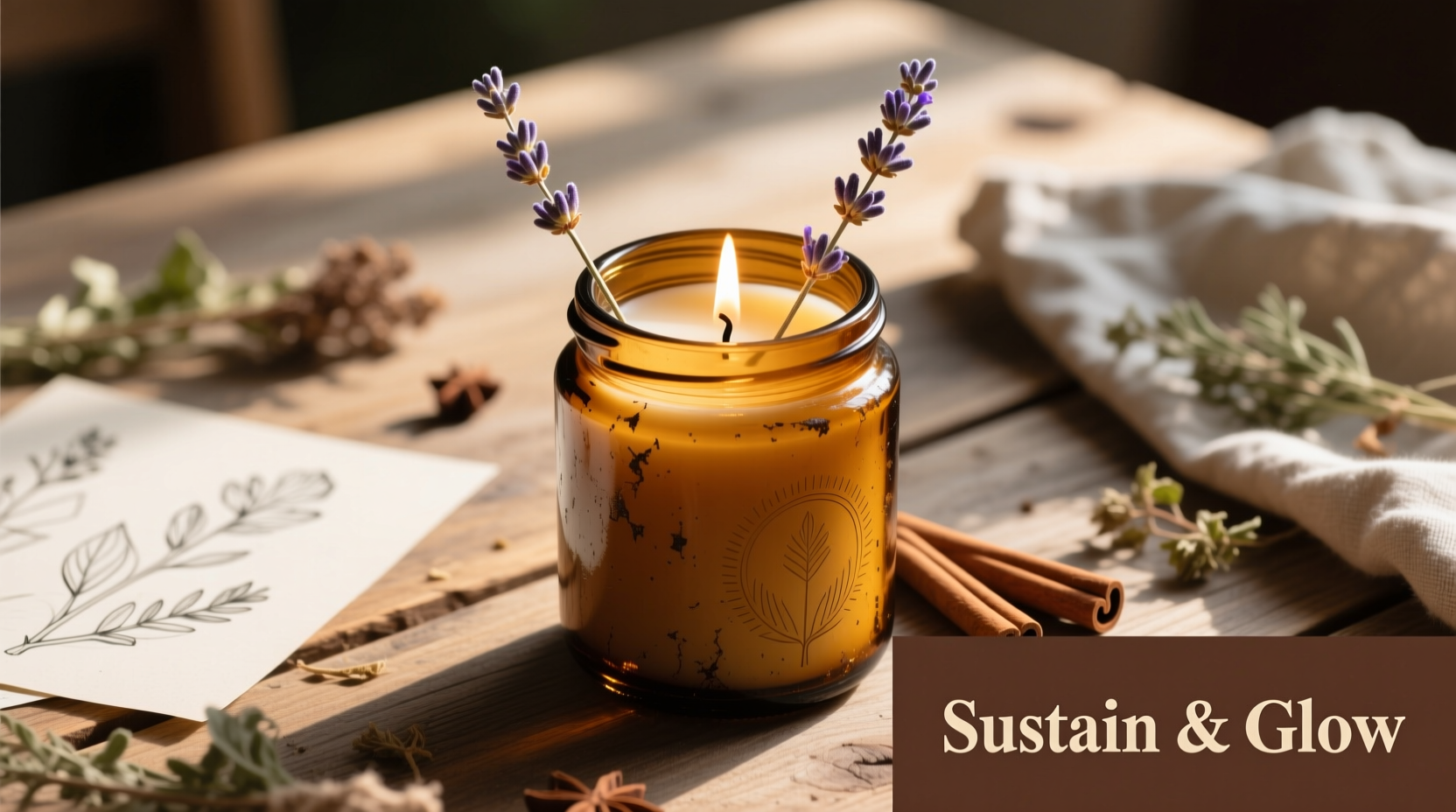 Eco-friendly candle materials in recycled containers