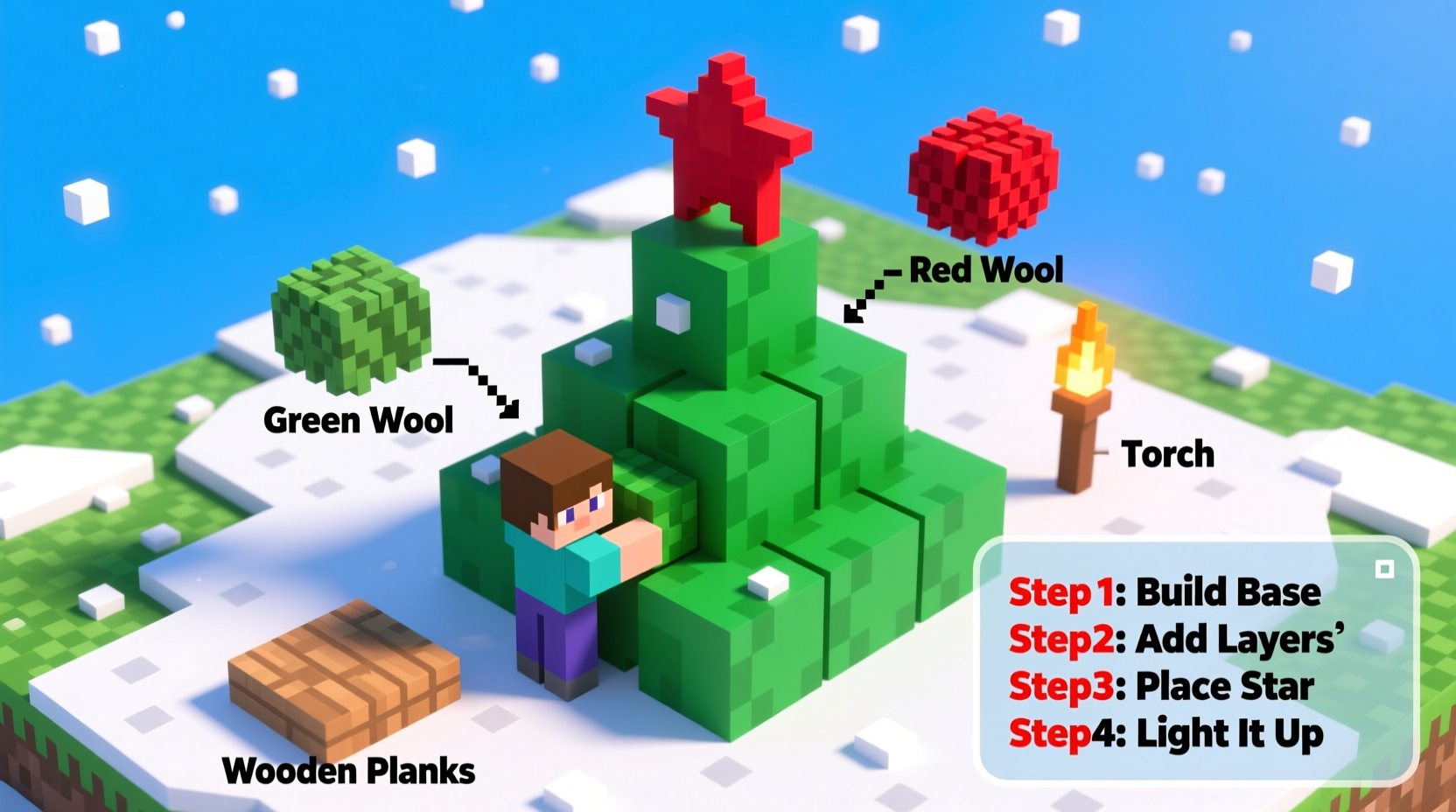 how to make a christmas tree minecraft