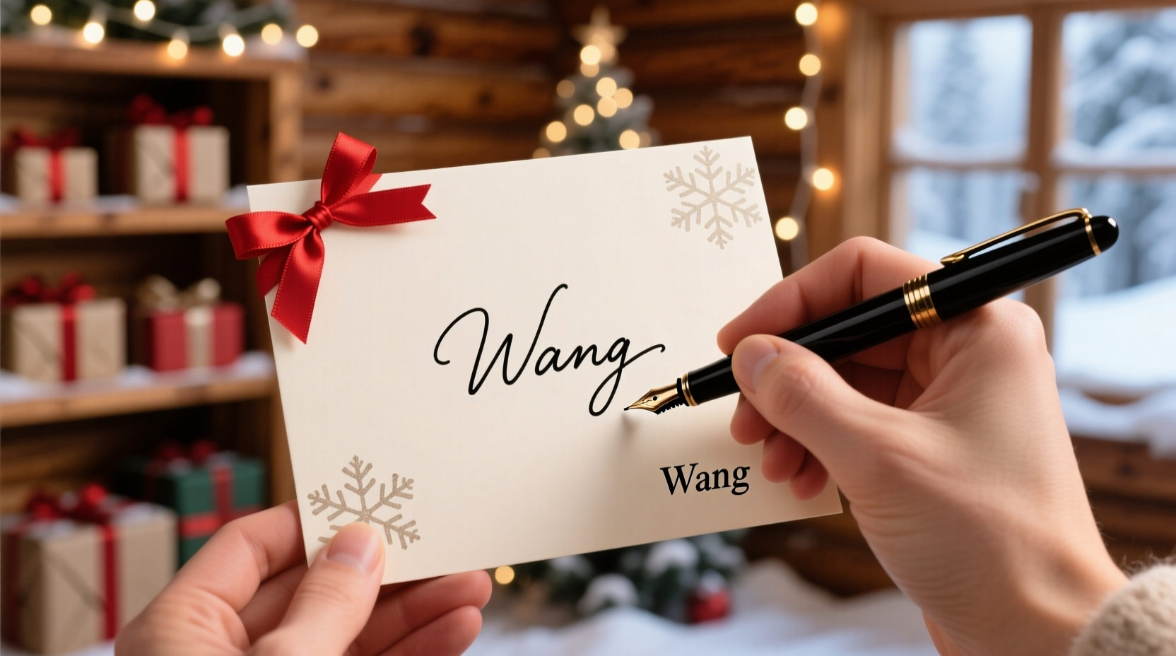 how to sign christmas cards with last name
