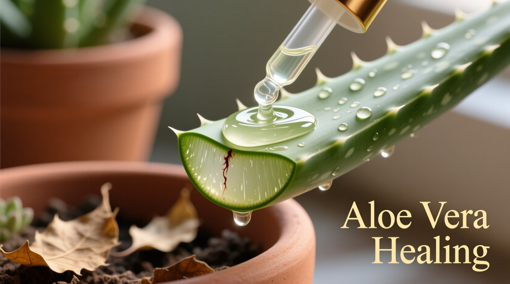 Aloe vera gel being applied to plant cutting