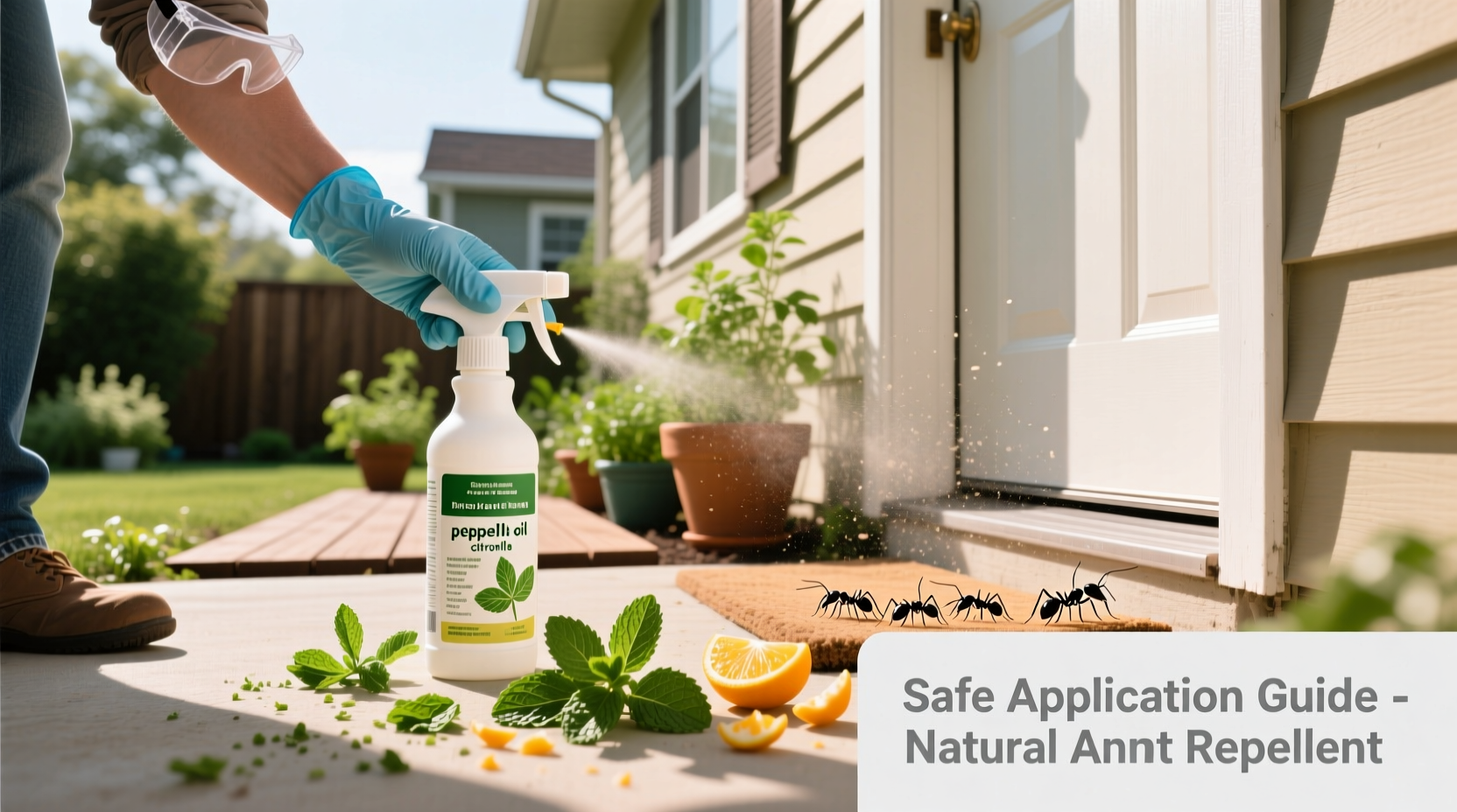 Safe application of natural ant repellent around home