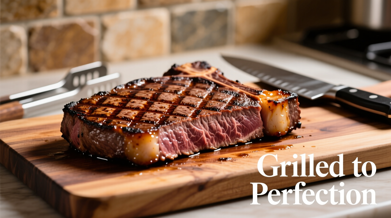 Perfectly grilled london broil with crosshatch marks