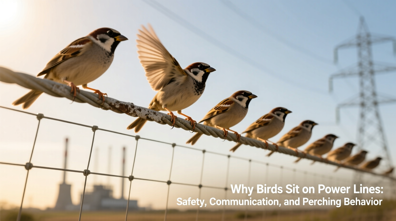 why do birds sit on power lines
