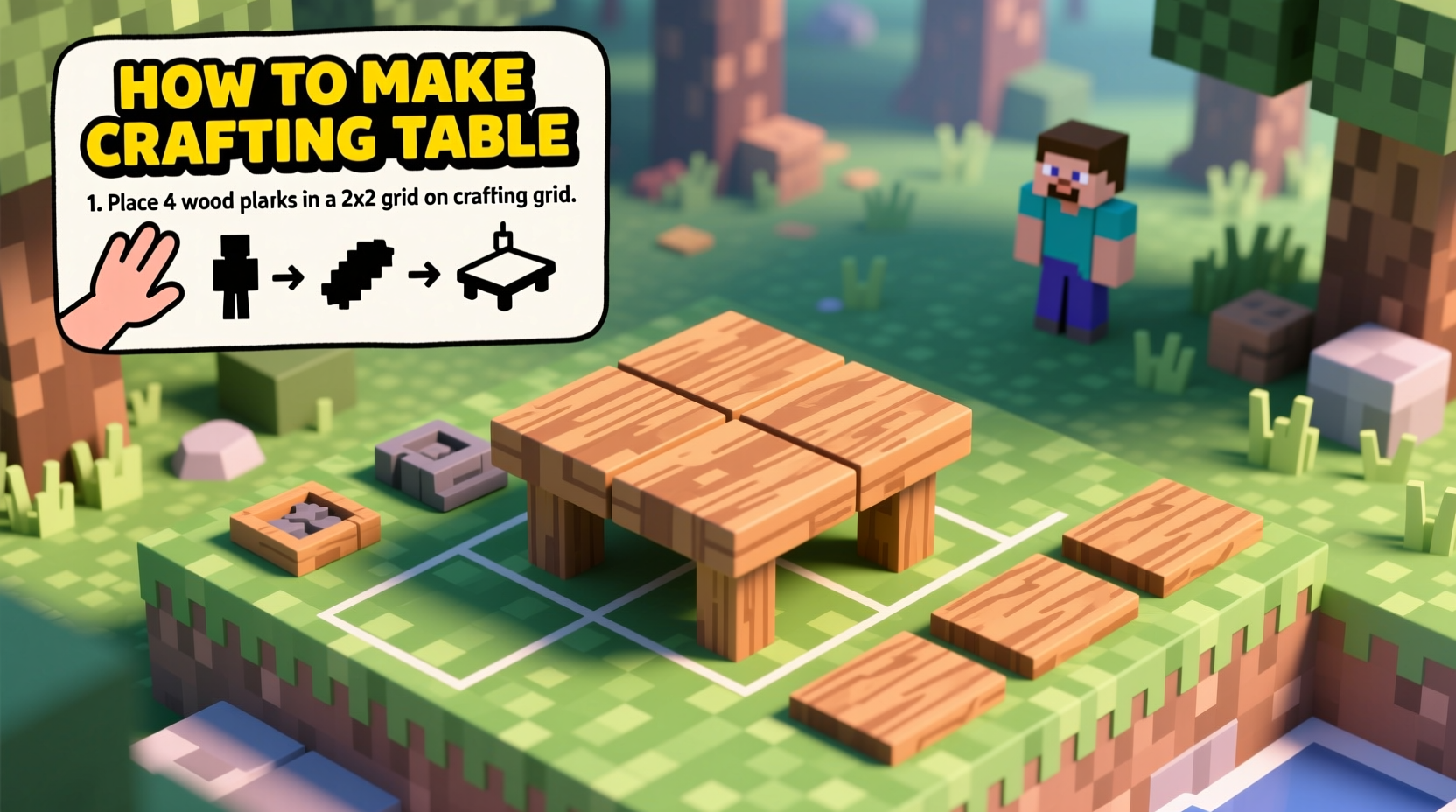 how to make crafting bench in minecraft