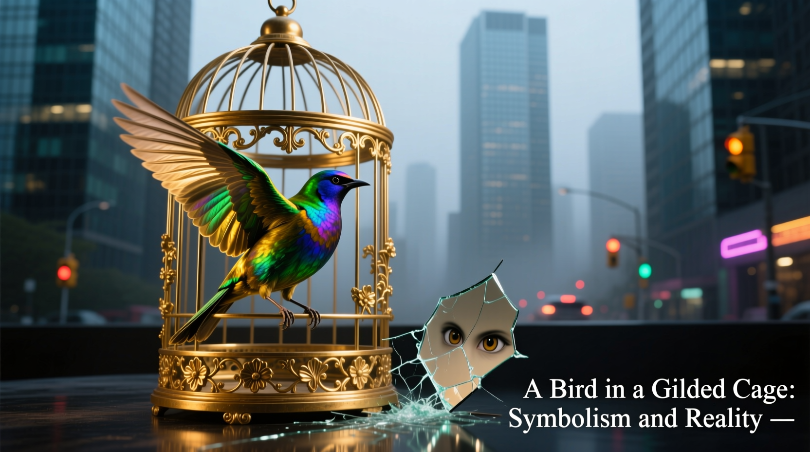 a bird in a gilded cage