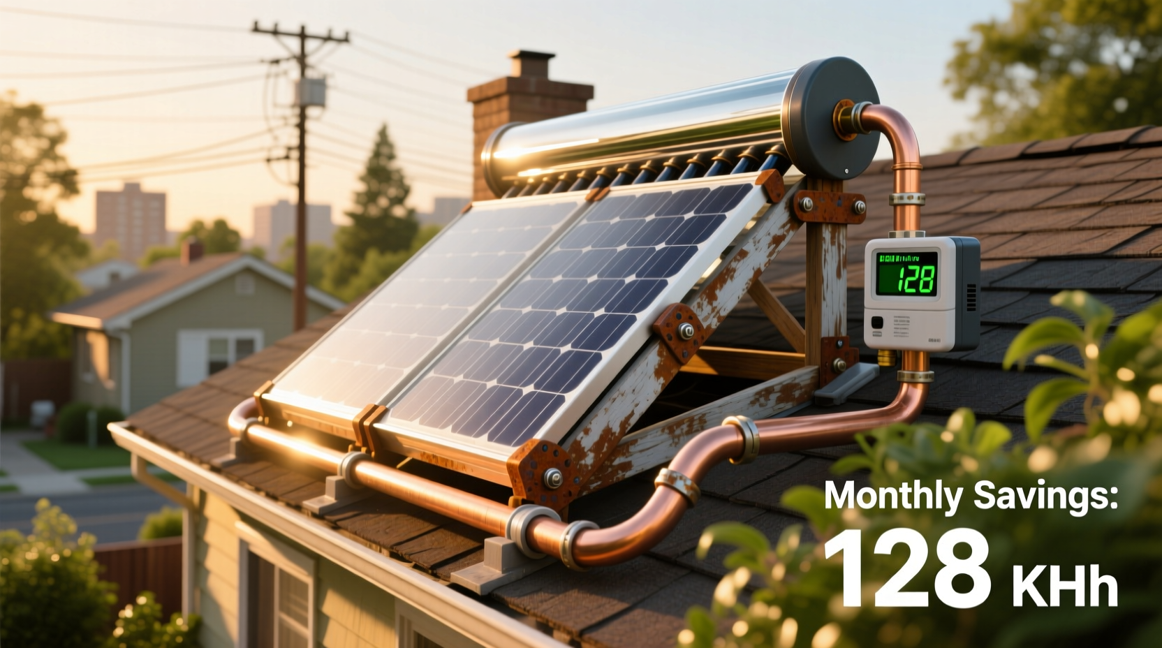 Monthly energy savings from DIY solar water heater
