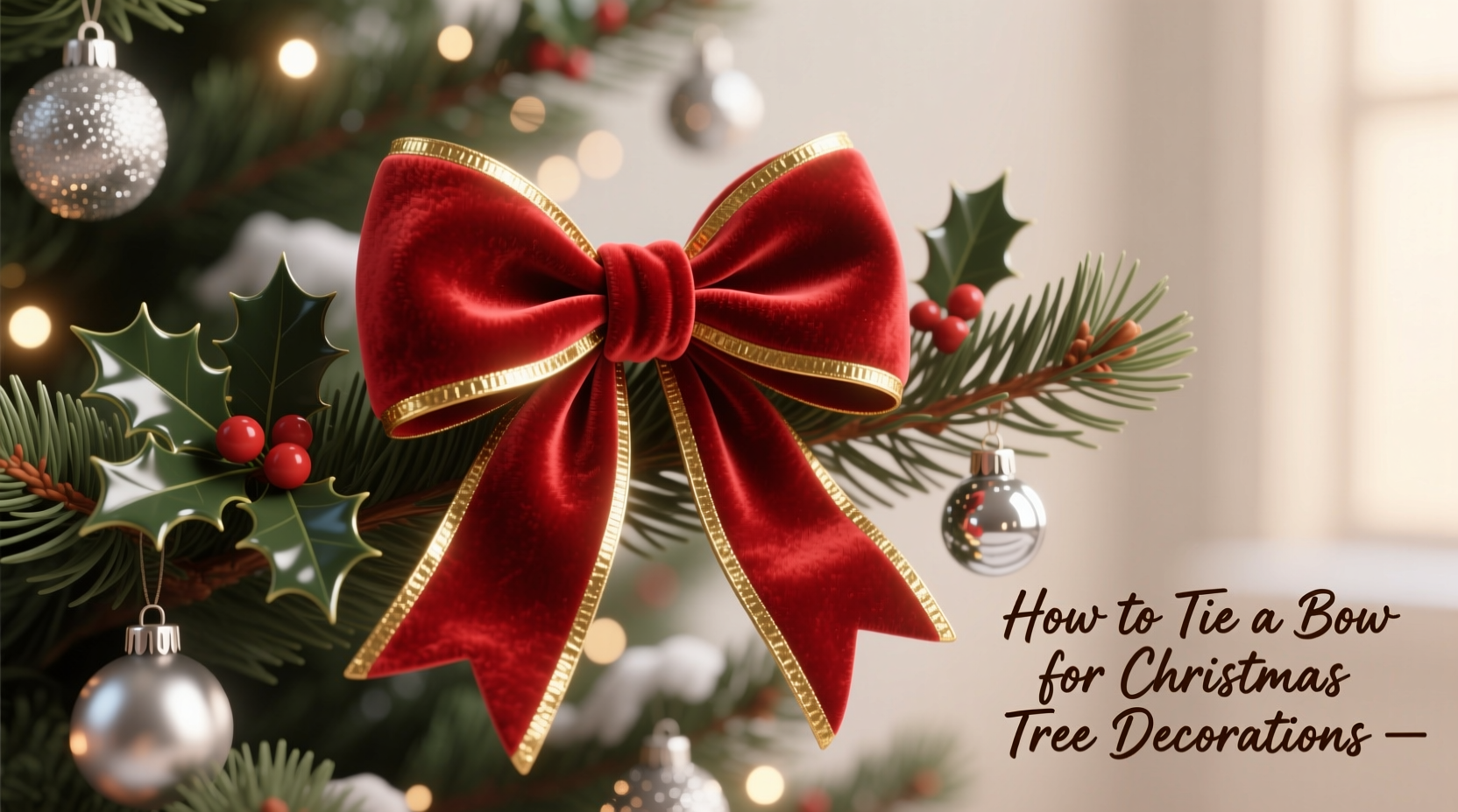 how to tie a bow for christmas tree