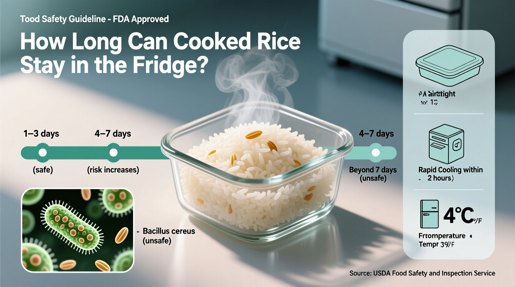 Cooked Rice Fridge Storage: 3-4 Days Max for Safety