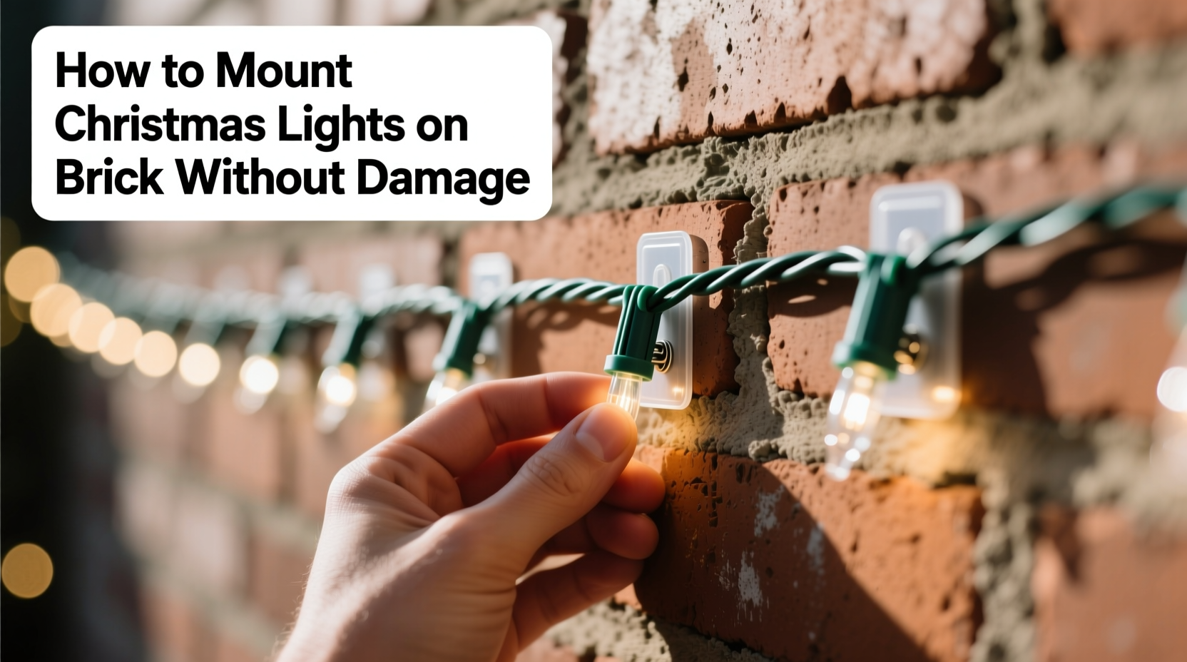 how to mount christmas lights to brick