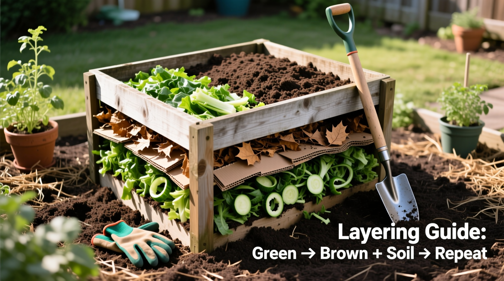 Proper layering technique for backyard compost pile