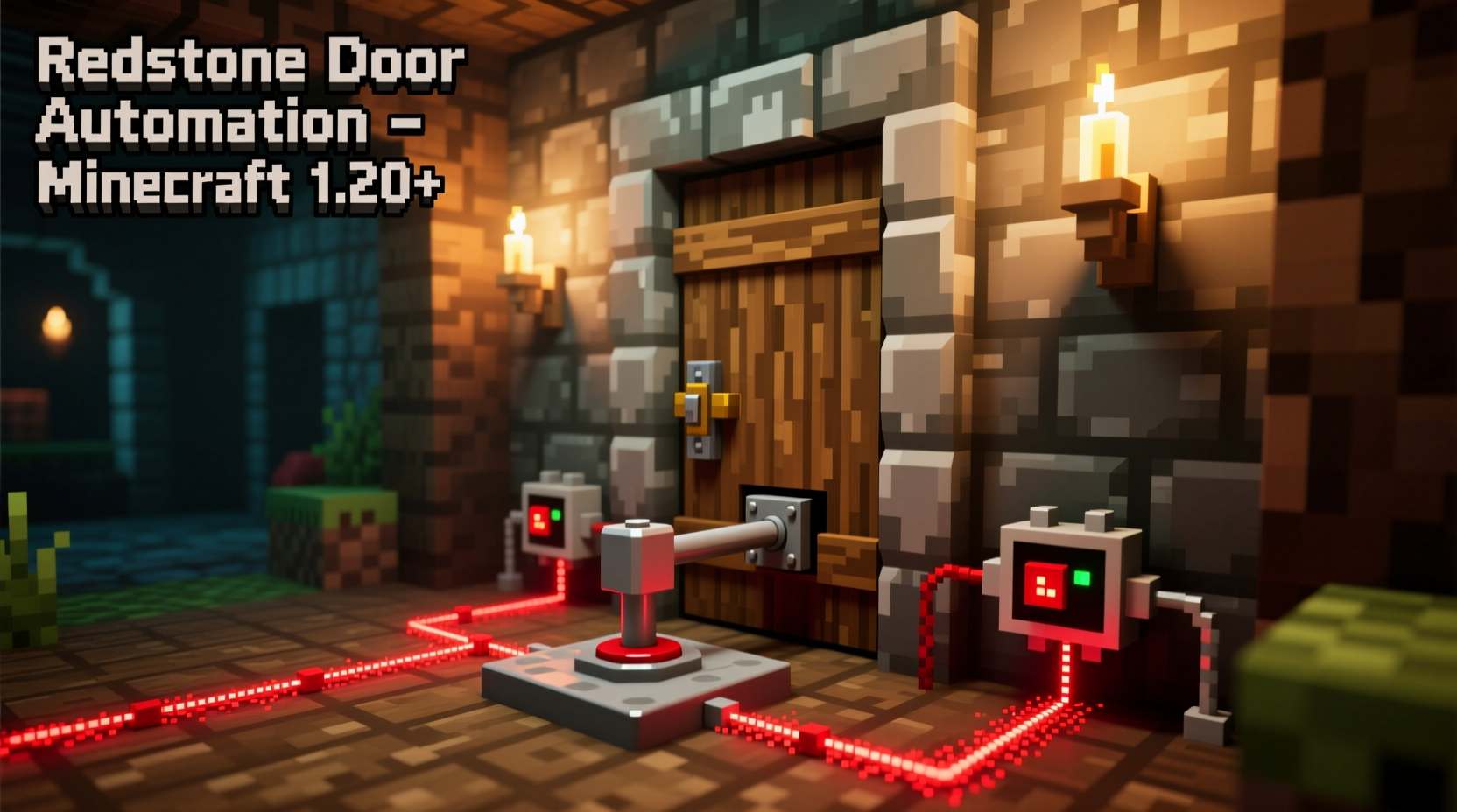 Minecraft redstone door automation example