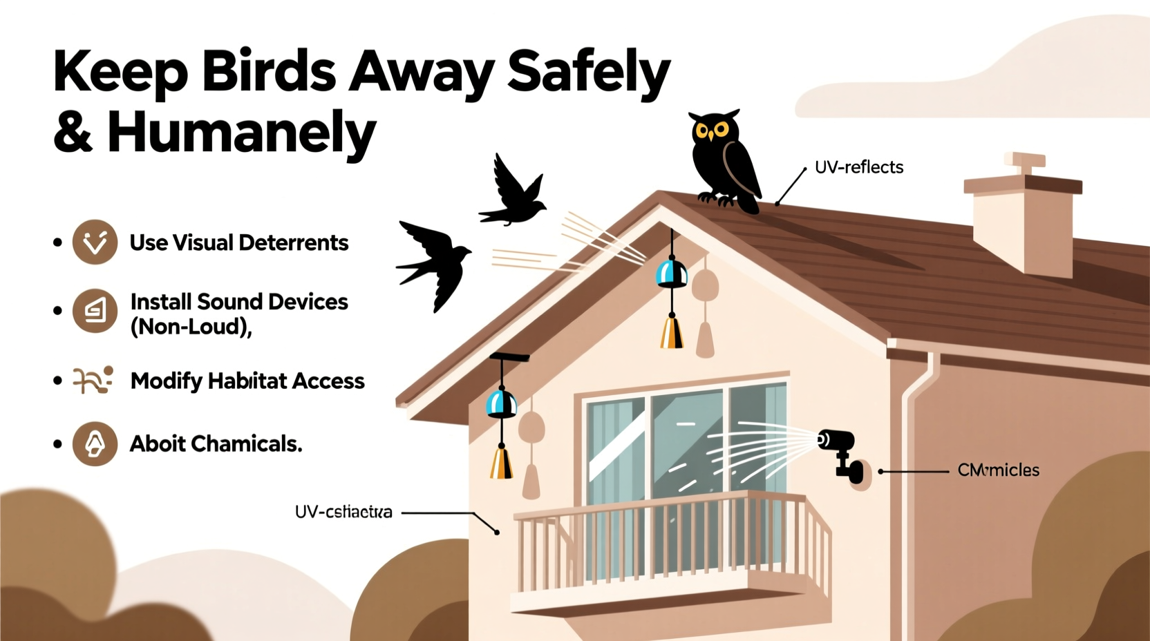 how keep birds away from house