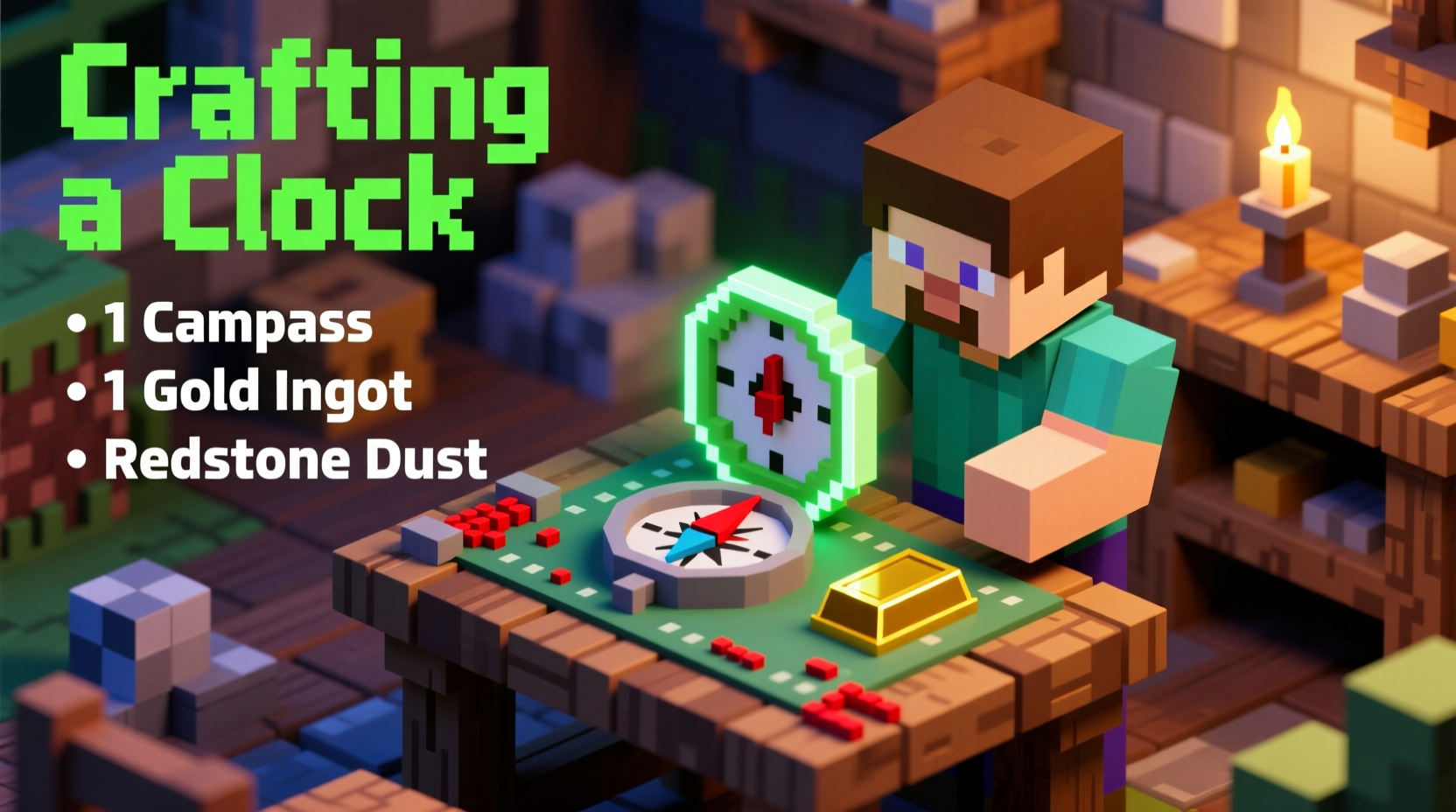 how to craft a clock in minecraft