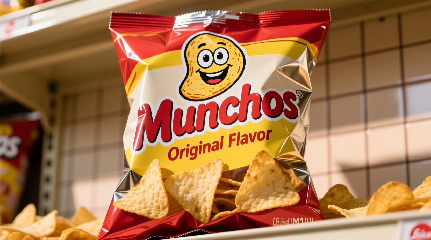 Munchos potato crisps in original flavor packaging