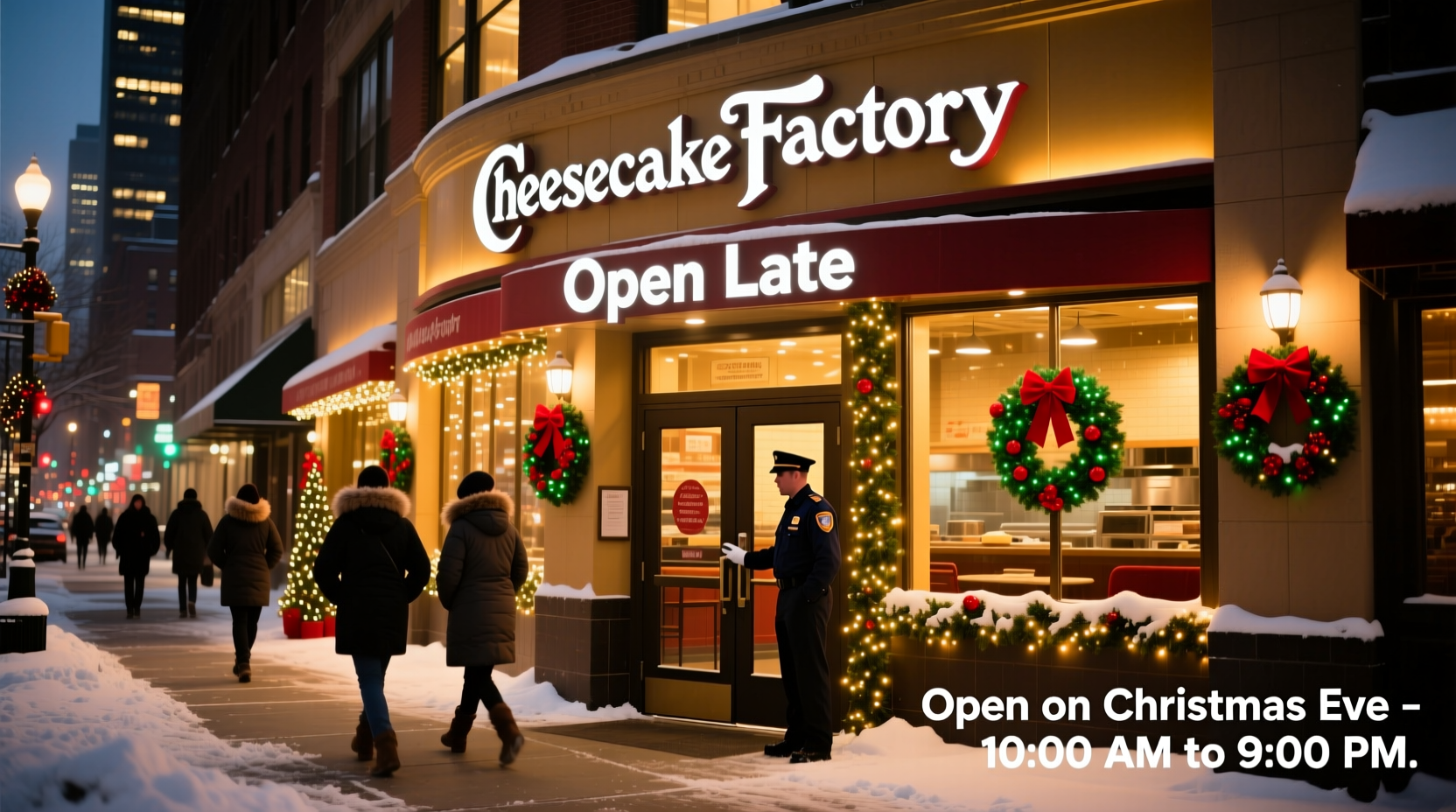 is cheesecake factory open on christmas eve