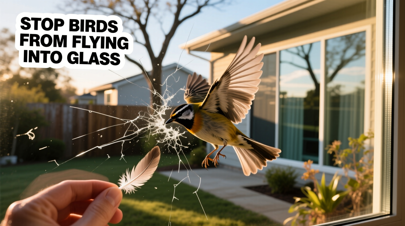 how to stop birds flying into glass windows
