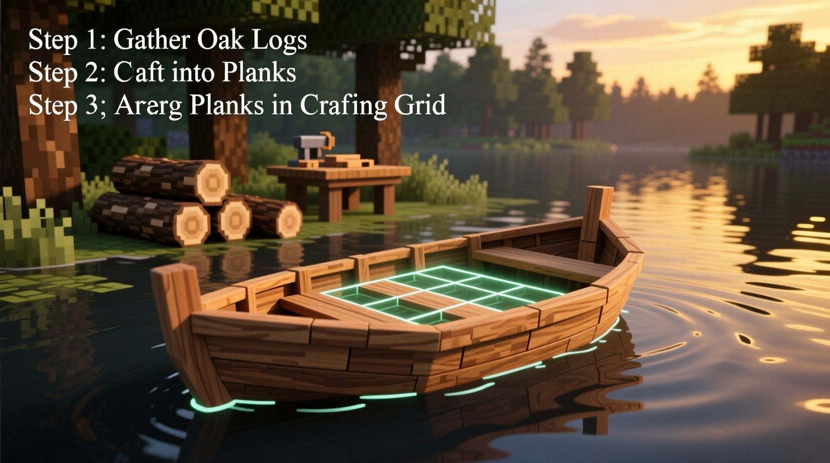 how to craft a boat in minecraft pc