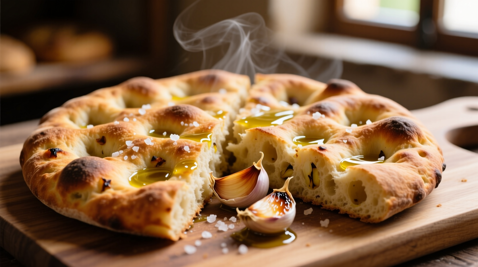 roasted garlic focaccia
